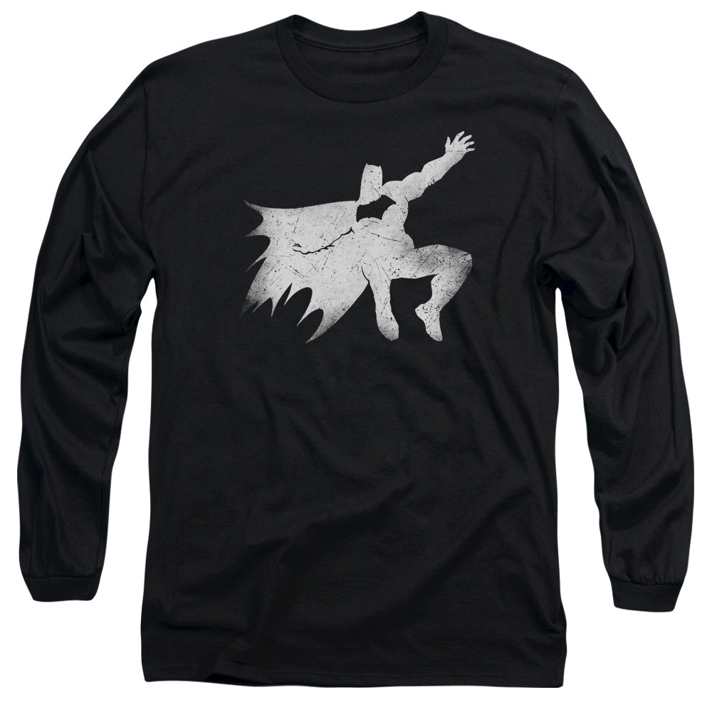 Batman V Superman Knight Silhouette Mens Long Sleeve Shirt Black Officially Licensed