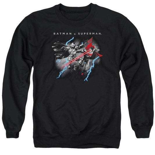 Batman V Superman Lightning Fight Mens Crewneck Sweatshirt Black Officially Licensed