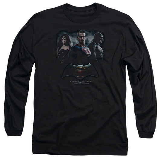 Batman V Superman The Crew Mens Long Sleeve Shirt Black Officially Licensed