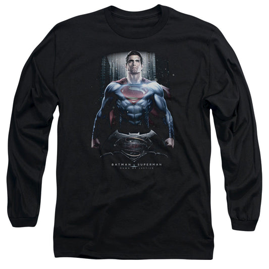 Batman V Superman Supe Ground Zero Mens Long Sleeve Shirt Black Officially Licensed
