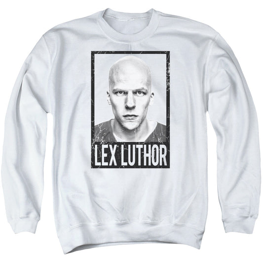 Batman V Superman Luthor Mens Crewneck Sweatshirt White Officially Licensed