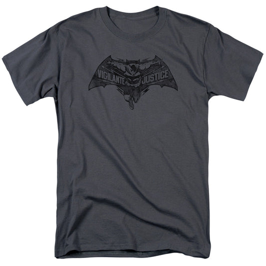 Batman V Superman Vigilante Justice Mens T Shirt Charcoal Officially Licensed