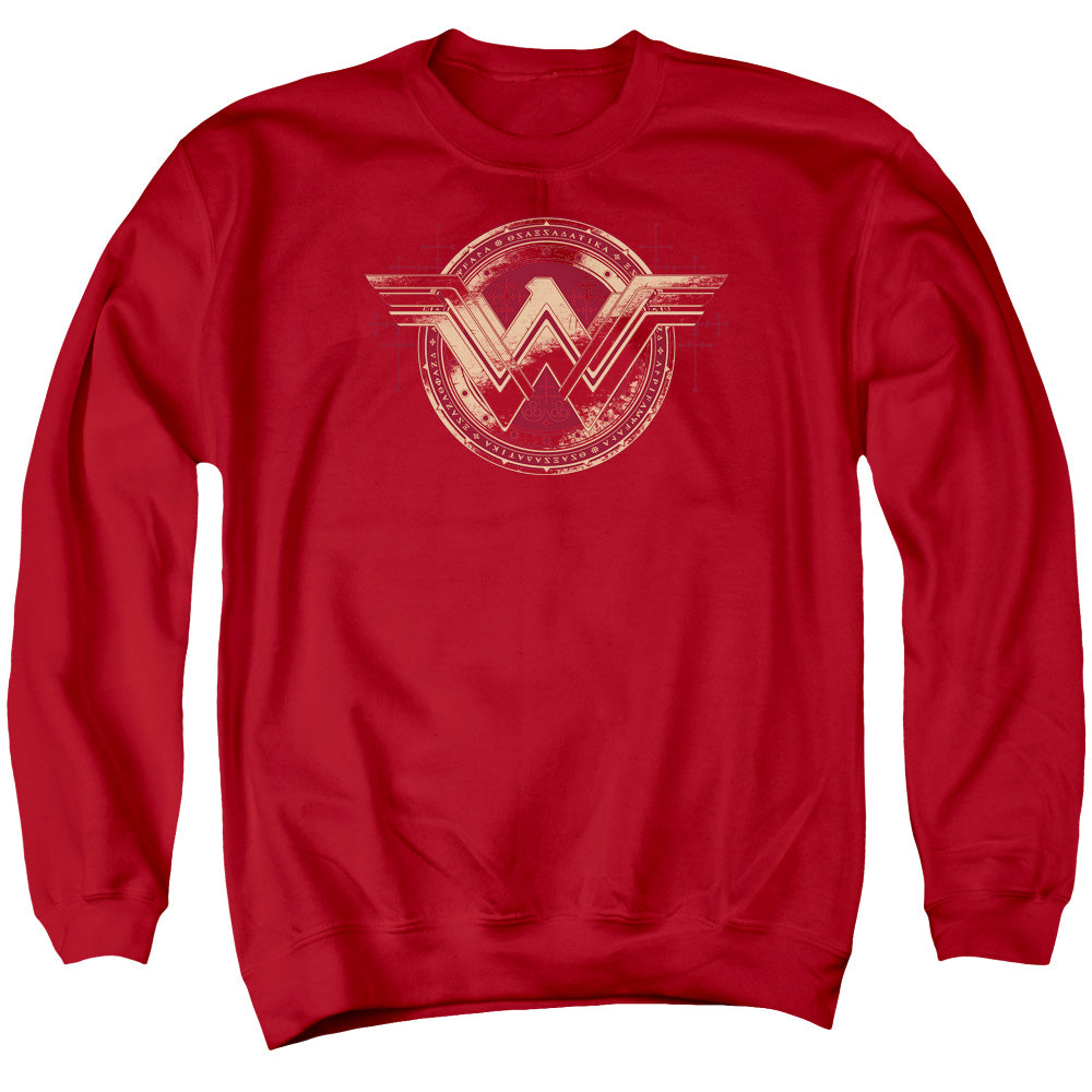 Batman V Superman Wonder Shield Mens Crewneck Sweatshirt Red Officially Licensed