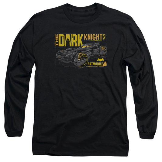 Batman V Superman Mobil Dark Knight Mens Long Sleeve Shirt Black Officially Licensed