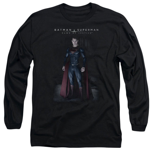 Batman V Superman Stand Tall Mens Long Sleeve Shirt Black Officially Licensed