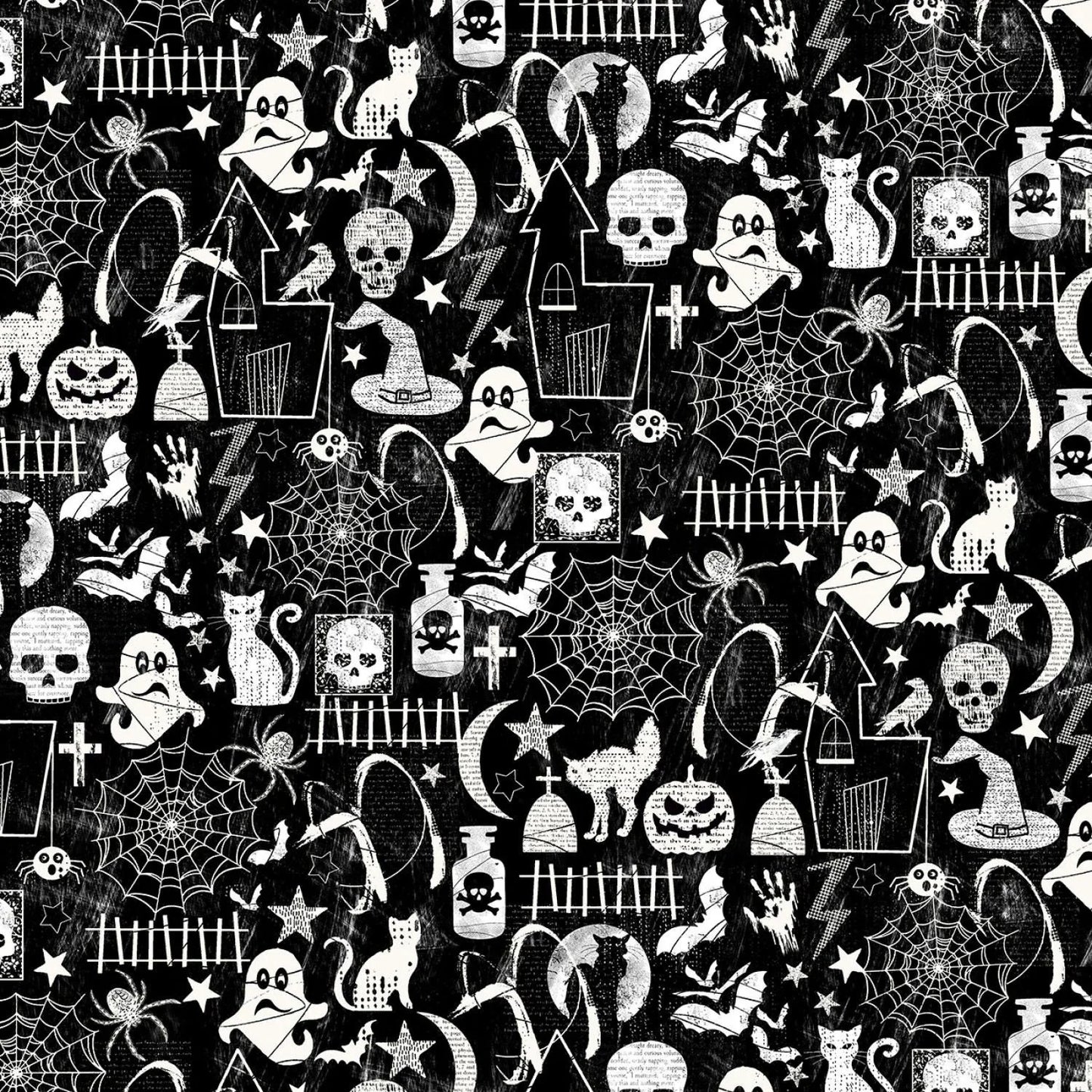 "B&W Halloween" Dog Bandana (Glow in the Dark)