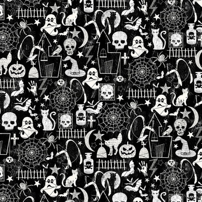 "B&W Halloween" Dog Bandana (Glow in the Dark)