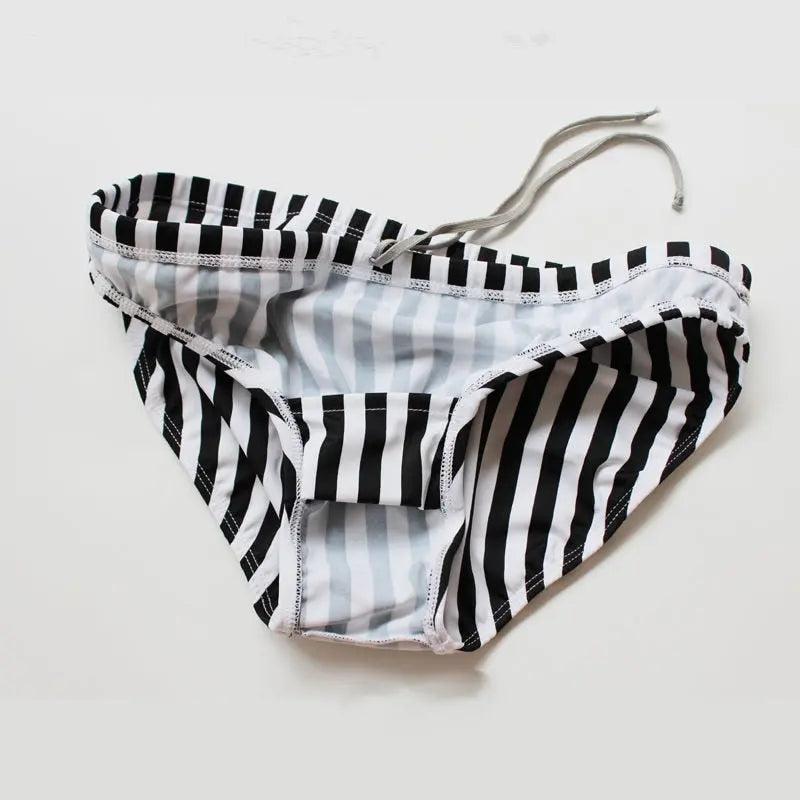 B&W Stripes Swim Brief