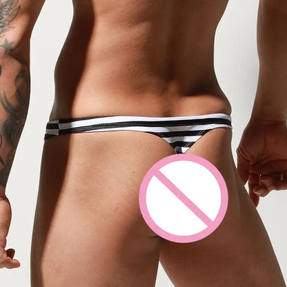 B&W Stripes Swim Brief