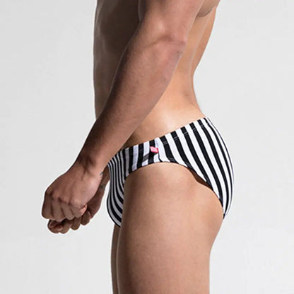 B&W Stripes Swim Brief