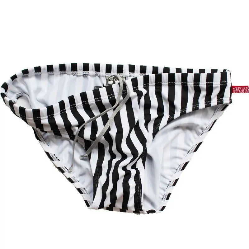 B&W Stripes Swim Brief