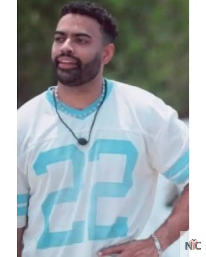 Bachelor in Paradise Justin Glaze Blue and White Jersey