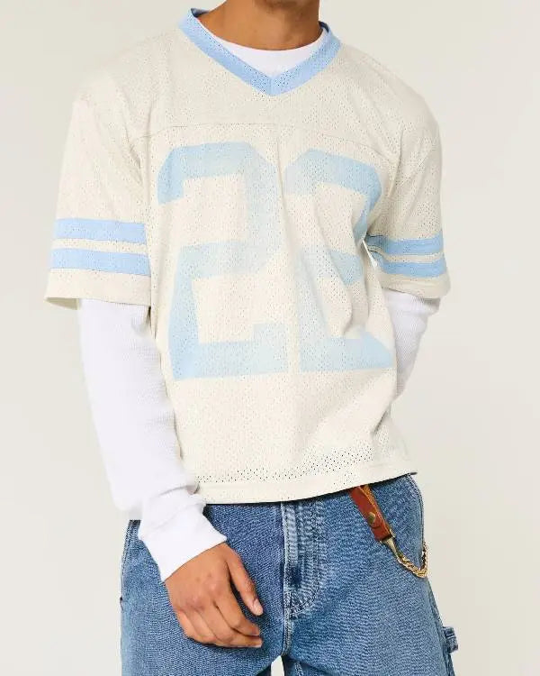 Bachelor in Paradise Justin Glaze Blue and White Jersey