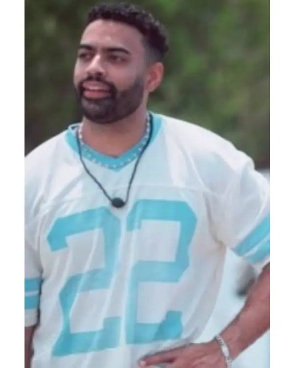 Bachelor in Paradise Justin Glaze Blue and White Jersey