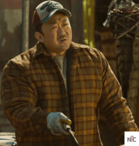 Badland Hunters 2024 Ma Dong-seok Yellow Plaid Jacket
