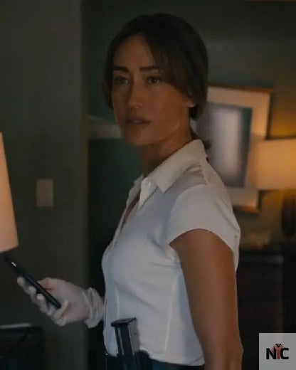 Ballard S01 Maggie Q White Shirt