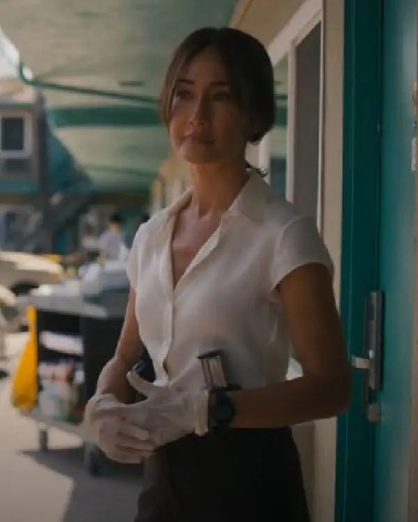 Ballard S01 Maggie Q White Shirt
