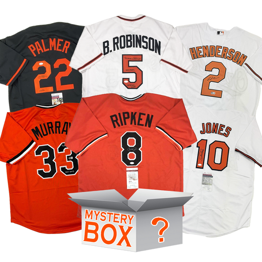 Autographed/Signed Baltimore Baseball Jersey Mystery Box with PSA JSA or Beckett COA