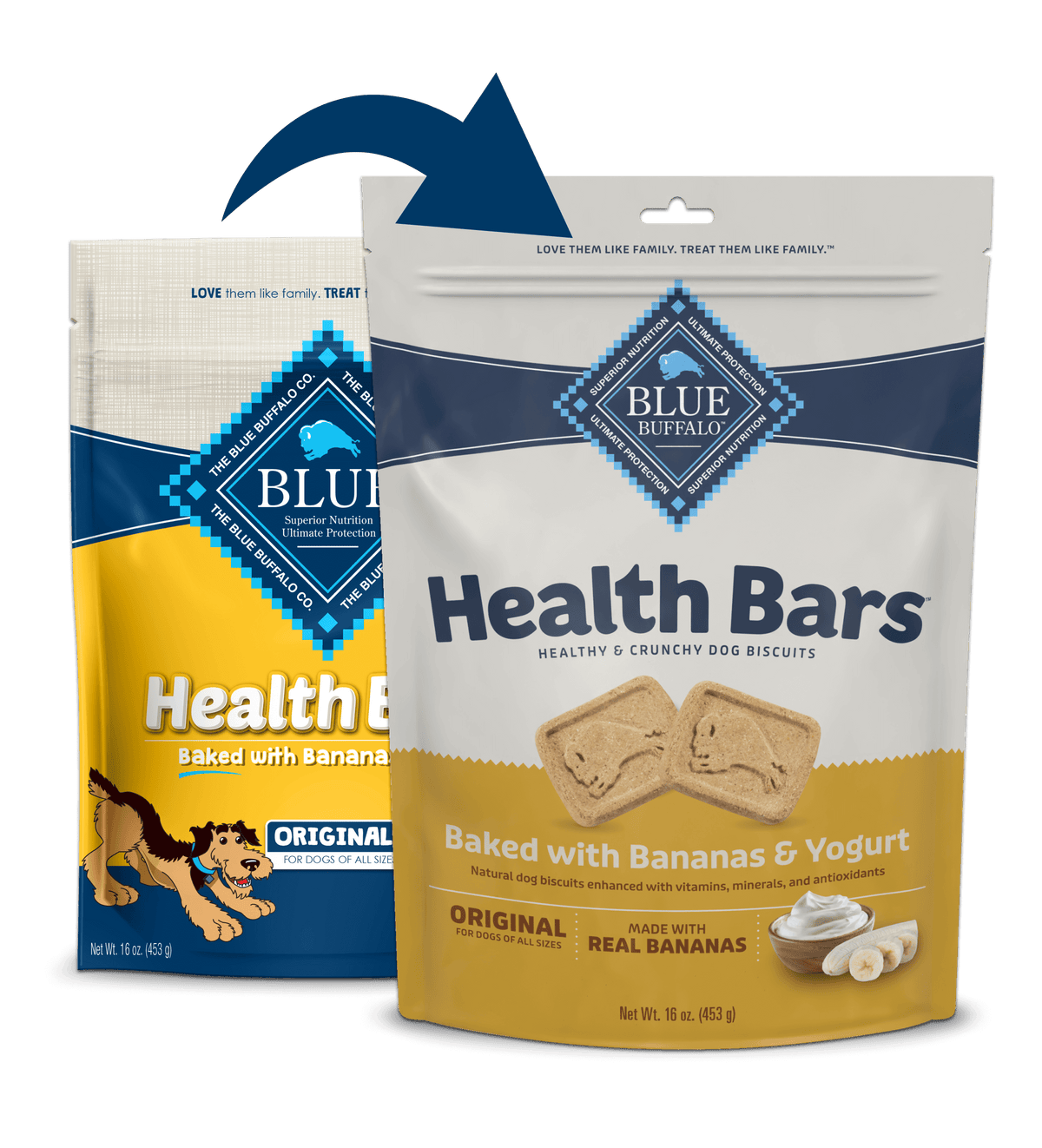Blue Buffalo Blue Health Bar Crunchy Dog Biscuits Baked with Banana and Yogurt (16oz)