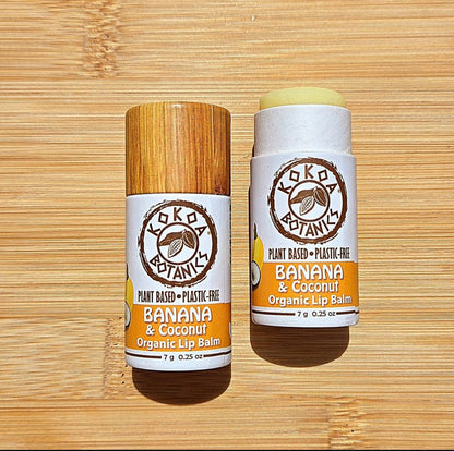 Banana and Coconut - Organic Lip Balm - Vegan - Plastic-Free  .25 oz