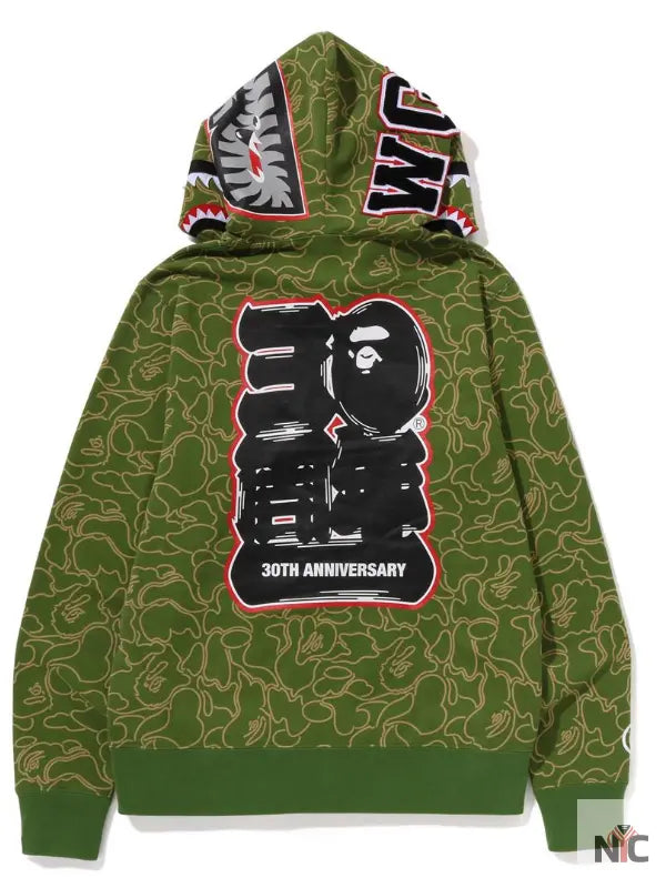 Bape 30th Anniversary Line Camo Shark Full Zip Hoodie