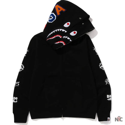 Bape Us Double Shark Full Zip Hoodie Mens