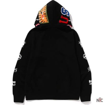 Bape Us Double Shark Full Zip Hoodie Mens