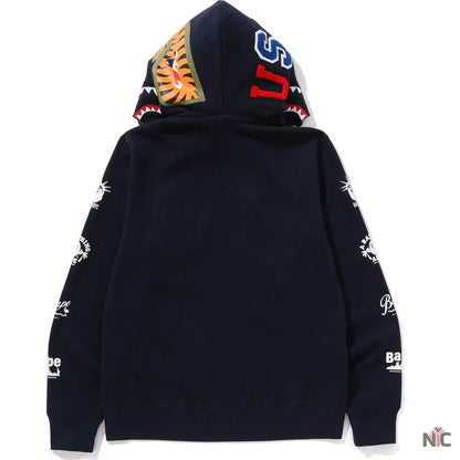 Bape Us Double Shark Full Zip Hoodie Mens