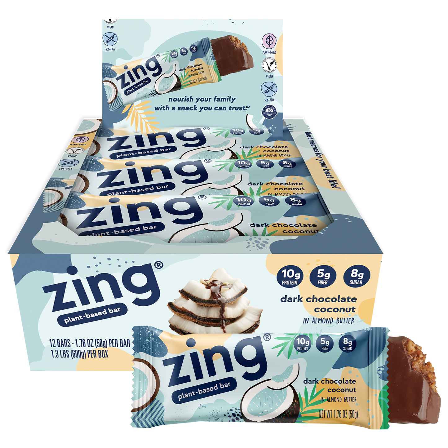 dark chocolate coconut nutrition bars