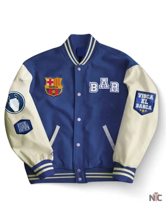 Barcelona Embroidered Varsity Jacket