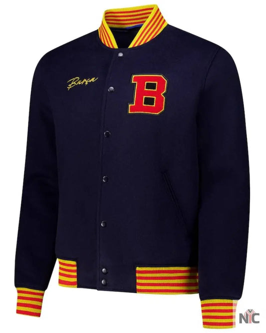 Barcelona Supporter’s Full-Snap Varsity Jacket