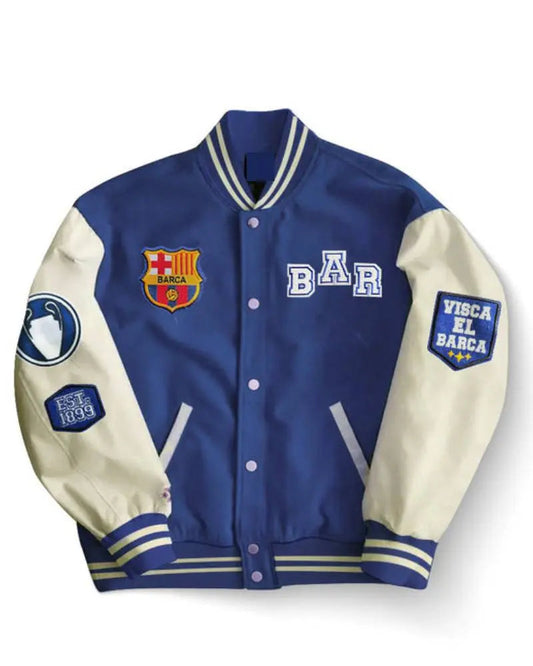 Barcelona Embroidered Varsity Jacket