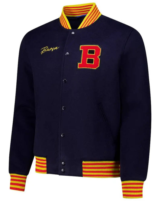 Barcelona Supporter’s Full-Snap Varsity Jacket
