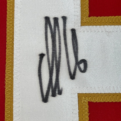 Framed Autographed/Signed Aleksander Barkov 35x39 Florida Red Hockey Jersey Beckett BAS COA