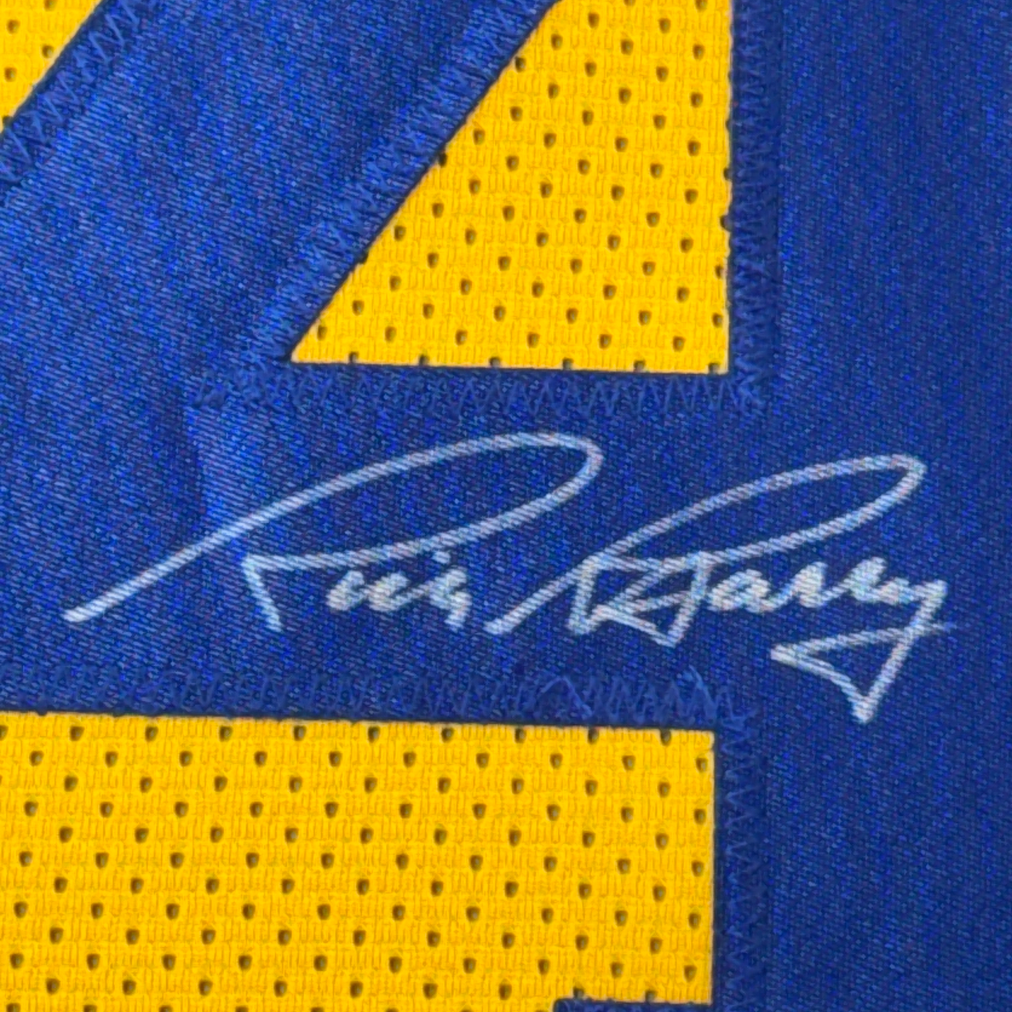 Framed Autographed/Signed Rick Barry 35x39 Golden State Yellow Basketball Jersey JSA COA