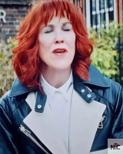 Beetlejuice Beetlejuice 2024 Delia Deetz Leather Coat