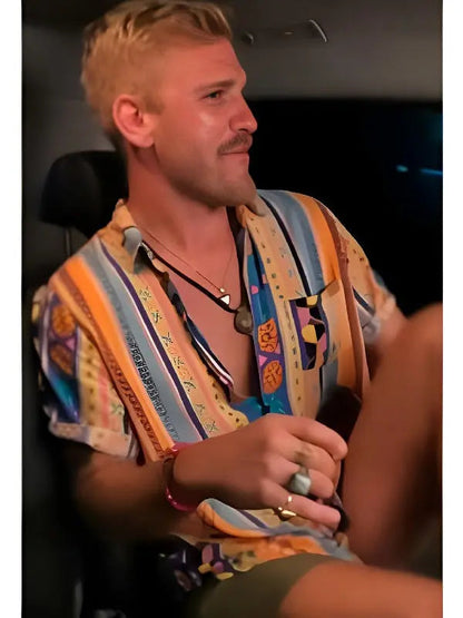Below Deck Down Under S03 Nate Salmon Printed Striped Shirt