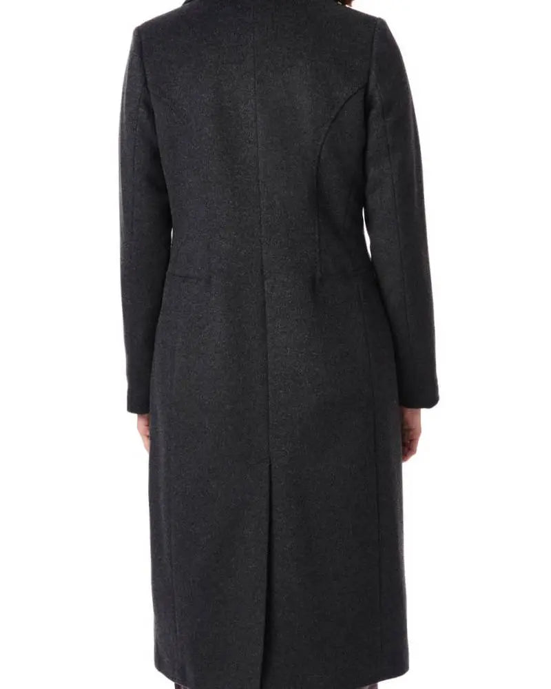 Bernardo Charcoal Tailored Wool Blend Coat