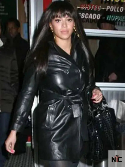 Beyonce Black Leather Coat