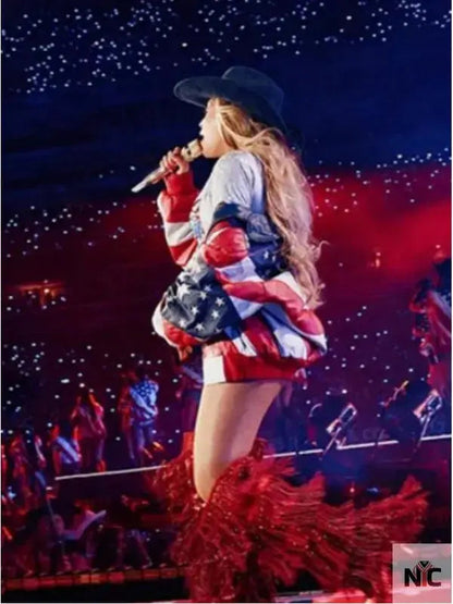 Beyonce Michael Hoban American Flag Jacket