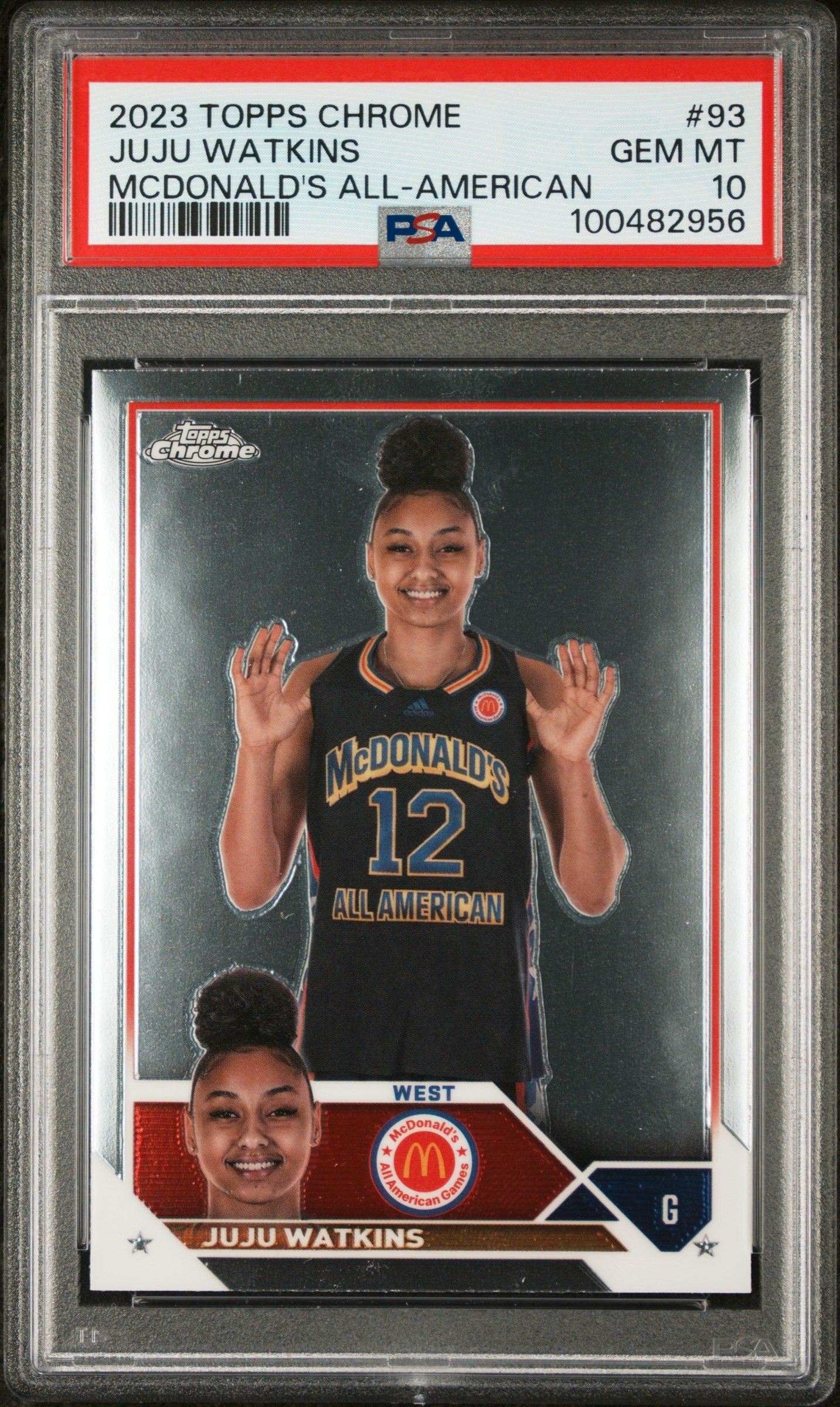 Graded 2023 Topps Chrome JuJu Watkins #93 McDonalds All American Rookie RC Basketball Card PSA 10 Gem Mint