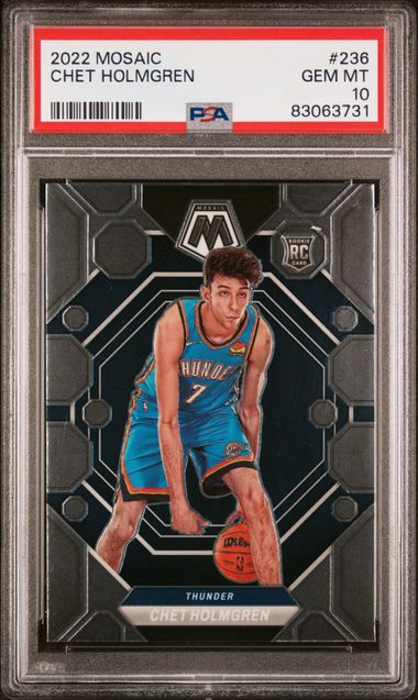 Graded 2022 Panini Mosaic Chet Holmgren #236 Rookie RC Basketball Card PSA 10 Gem Mint