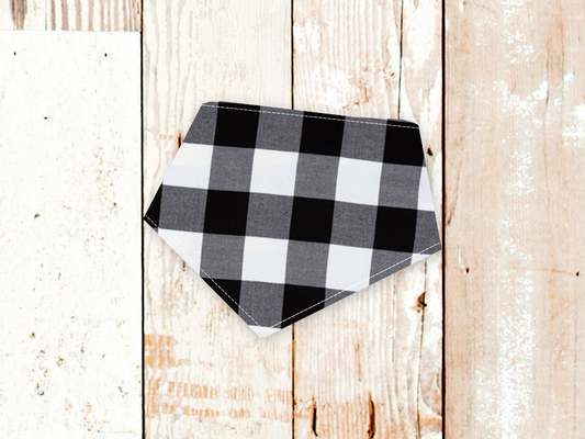 "Black & White Check" Dog Bandana