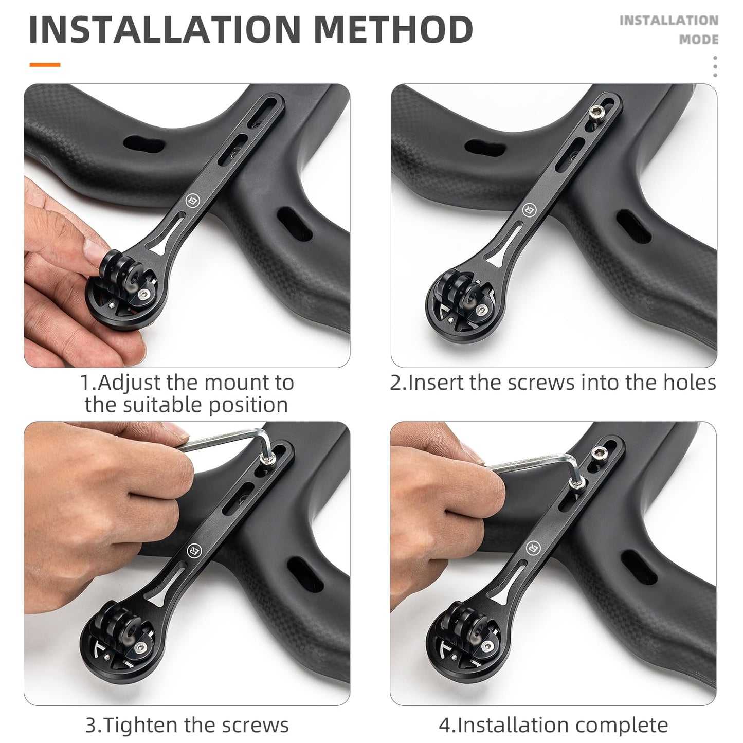 ROCKBROS Bike Aluminum Computer Mount  compatible with Garmin, Wahoo, Bryton, and GoPro