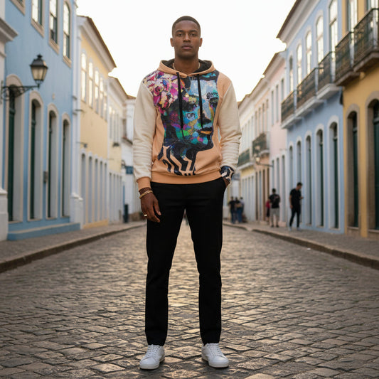 Billie Holiday Remastered Apricot Chiffon Cotton Unisex Pullover Hoodie HUE+MAN Collective