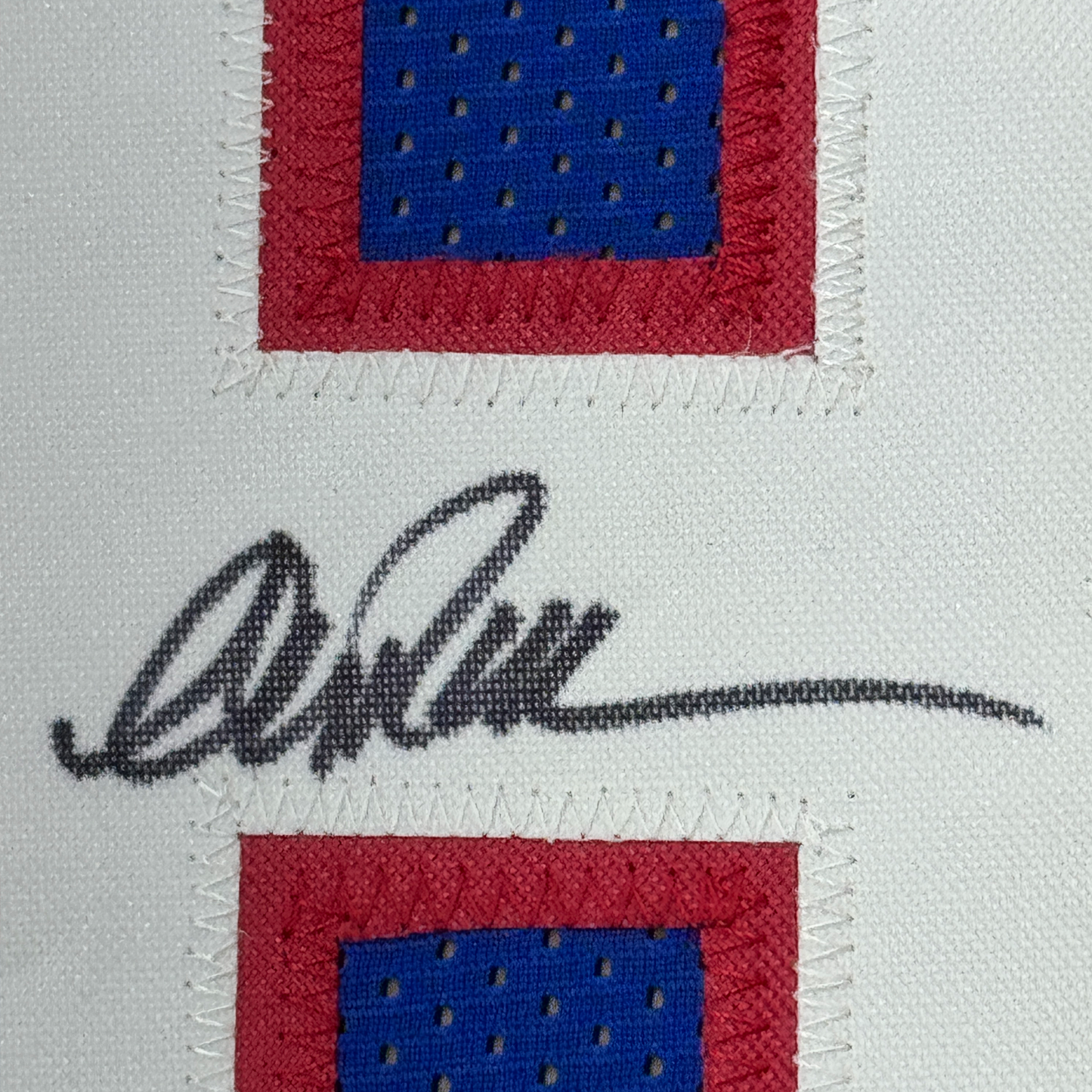 Framed Autographed/Signed Jim Kelly Thurman Thomas Andre Reed Buffalo 35x39 Dynasty Blue Football Jersey JSA COA