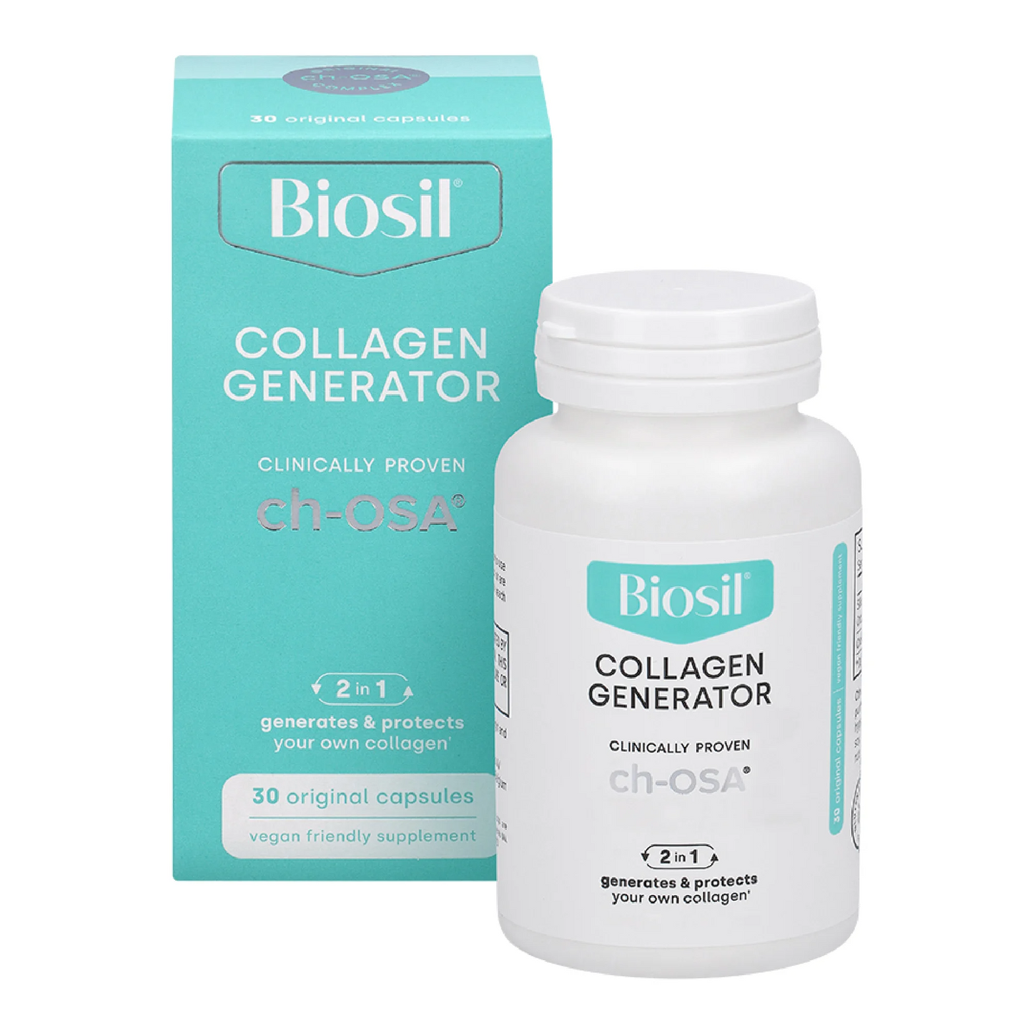 Biosil Collagen Generator - 60 Capsules - with Patented ch-OSA Complex - Generates & Protects Your Own Collagen - GMO Free - 60-Day Supply