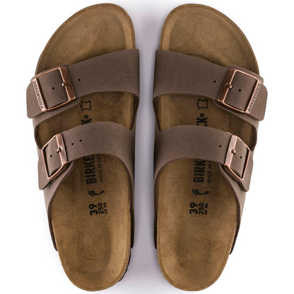 Birkenstock Arizona Birkibuc Mocha Sandals - Mocha, Narrow