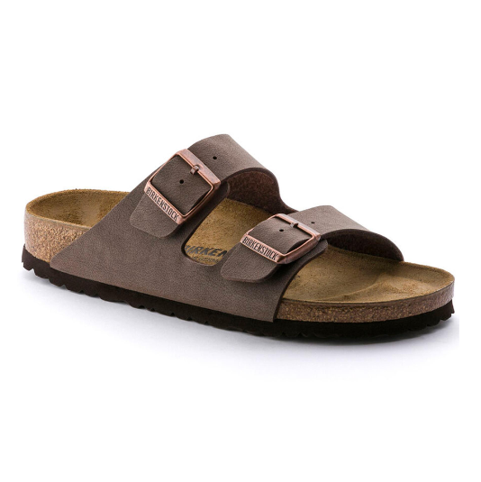 Birkenstock Arizona Birkibuc Mocha Sandals - Mocha, Narrow