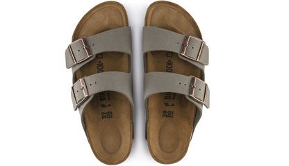 Birkenstock Arizona Birkibuc Stone Sandals - Stone, Regular